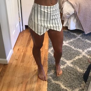 Striped asymmetrical skort
